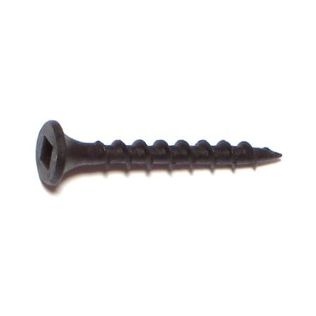 Midwest Fastener Drywall Screw, #6 x 1-1/4 in, Steel, Flat Head Square Drive, 45 PK 30863